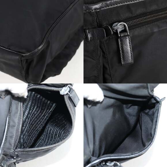 PRADA Tote Bag Nylon Black Silver - Picture 11 of 13